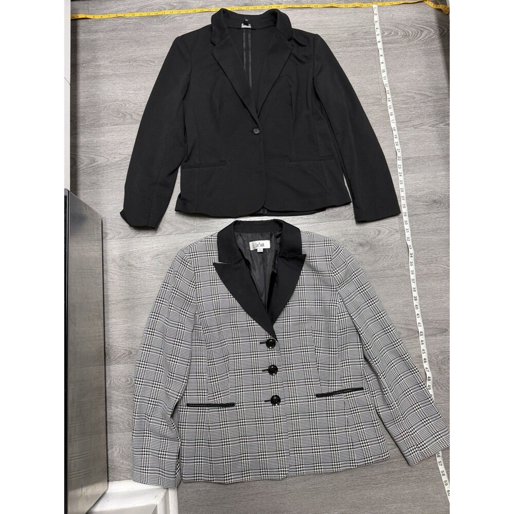 Womens Blazer Lot of 2 Size 18 George Black Le Suit Plaid